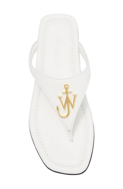 Shop Jw Anderson Anchor Leather Sandal In White Anchor Gold