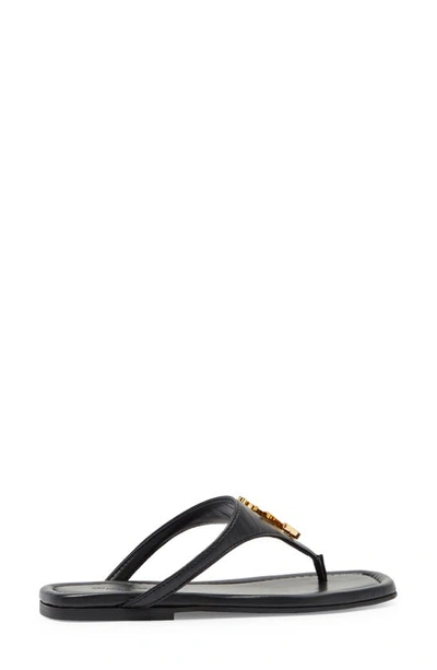Shop Jw Anderson Anchor Leather Sandal In Black Anchor Gold