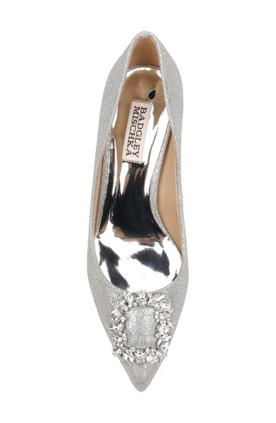 Shop Badgley Mischka Carrie Crystal Embellished Pump In Silver Glitter