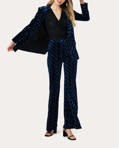 Shop Diane Von Furstenberg Women's Ruthette Velvet Pants In Blue