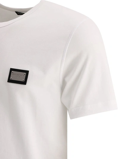 Shop Dolce & Gabbana T-shirt With Logo Plaque In White