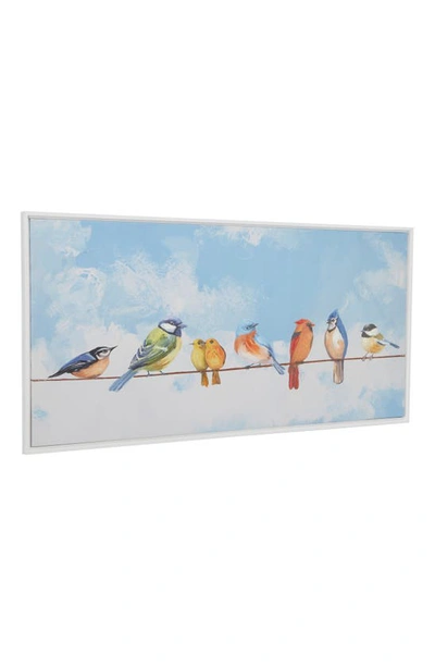 Shop Willow Row Bird Canvas Framed Wall Art In Blue