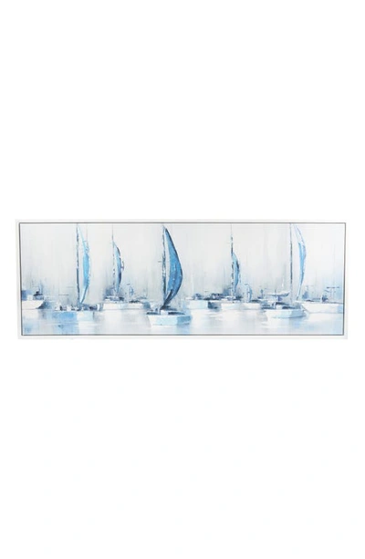 Shop Willow Row Sailing Canvas Framed Wall Art In Blue