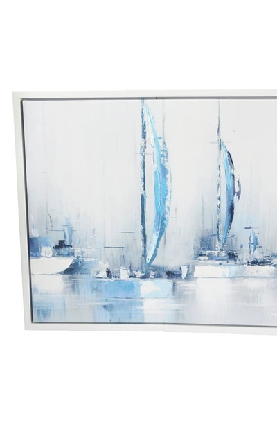 Shop Willow Row Sailing Canvas Framed Wall Art In Blue