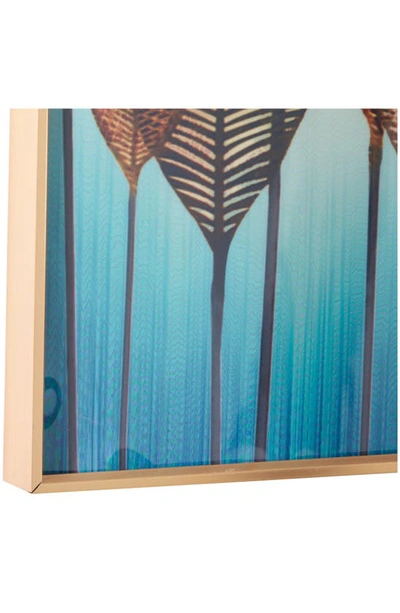 Shop Cosmo By Cosmopolitan Leaf Canvas Framed Wall Art In Blue