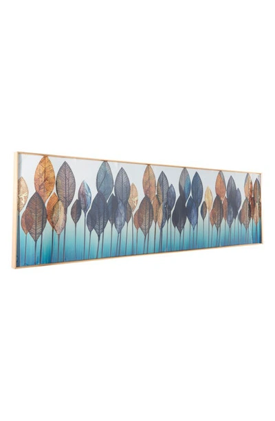 Shop Cosmo By Cosmopolitan Leaf Canvas Framed Wall Art In Blue