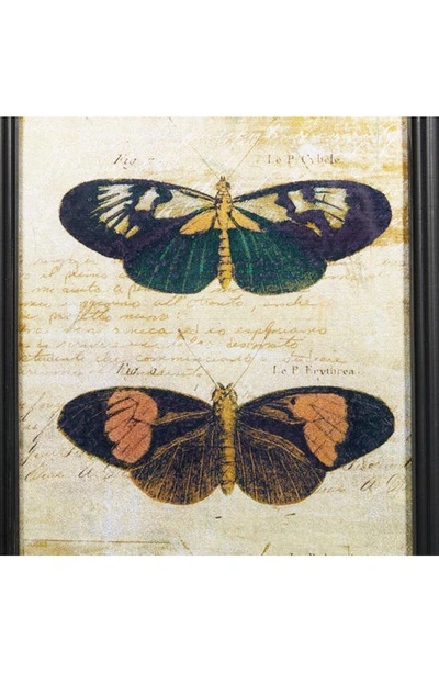 Willow Row Set Of 2 Butterfly Glass Framed Wall Art In Brown