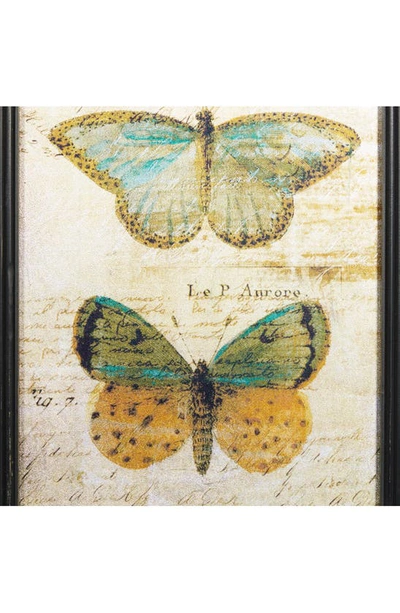 Willow Row Set Of 2 Butterfly Glass Framed Wall Art In Brown