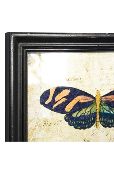Willow Row Set Of 2 Butterfly Glass Framed Wall Art In Brown