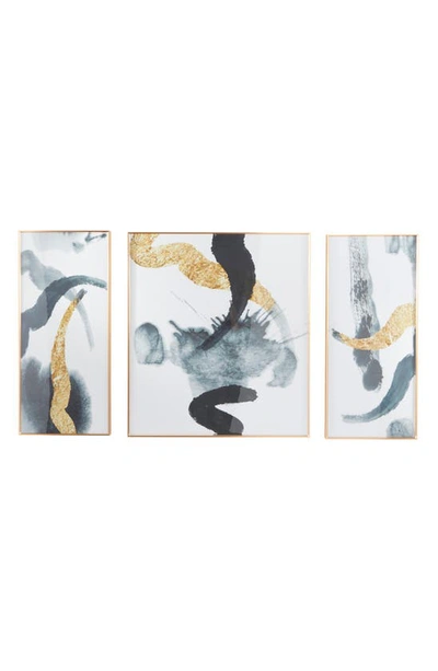 Shop Cosmo By Cosmopolitan Set Of 3 Abstract Canvas Framed Wall Art In White