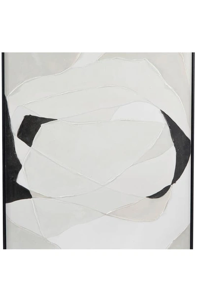 Vivian Lune Home White Abstract Canvas Framed Wall Art In White