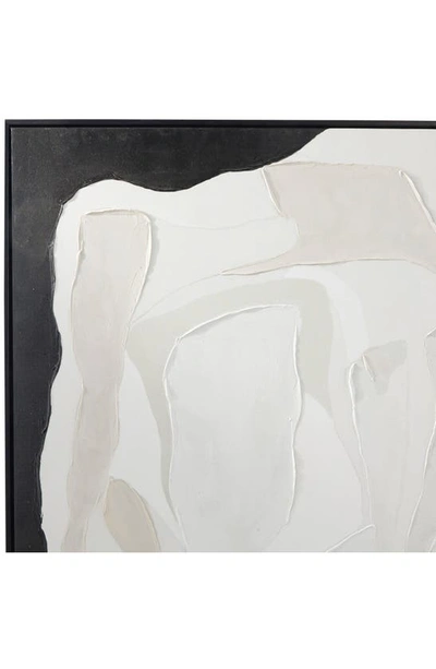 Vivian Lune Home White Abstract Canvas Framed Wall Art In White