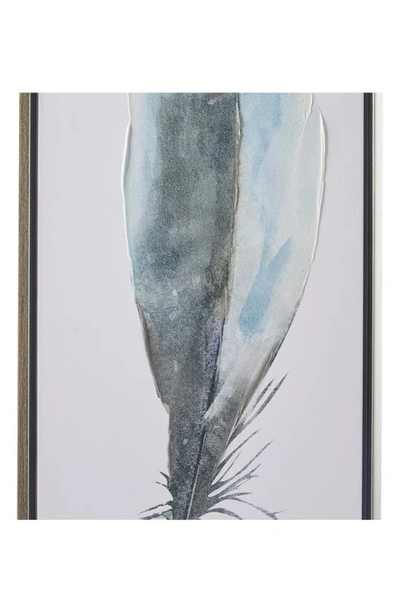Shop Willow Row Blue Feather Framed Canvas Wall Art