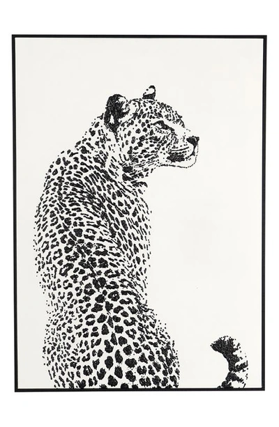 Shop Willow Row Cheetah Canvas Framed Wall Art In White