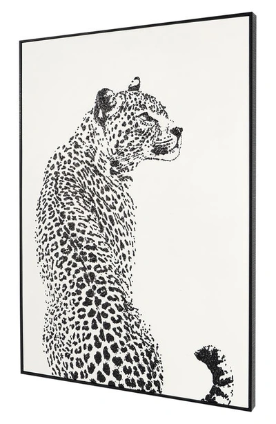 Shop Willow Row Cheetah Canvas Framed Wall Art In White