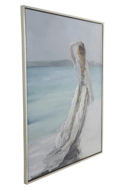 Shop Willow Row Beach Canvas Framed Wall Art In White