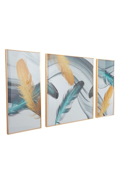 Shop Cosmo By Cosmopolitan Blue Feather Framed Wall Art