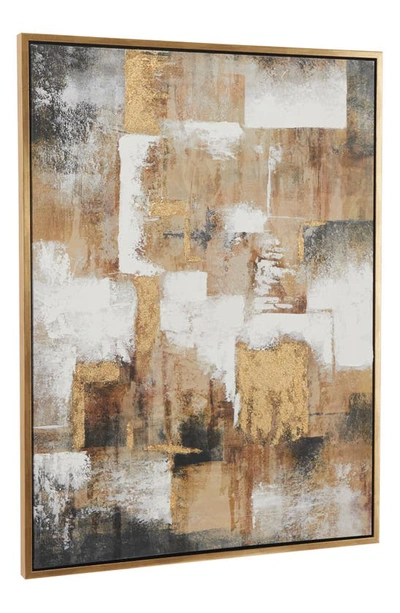 Shop Cosmo By Cosmopolitan Gold Abstract Canvas Framed Wall Art