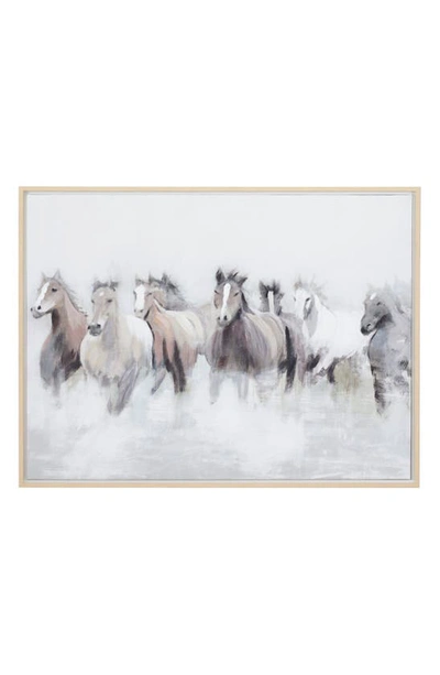 Shop Willow Row Horse Canvas Framed Wall Art In Gray