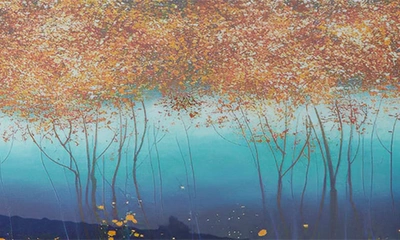 Vivian Lune Home Blue Trees Framed Wall Art In Blue
