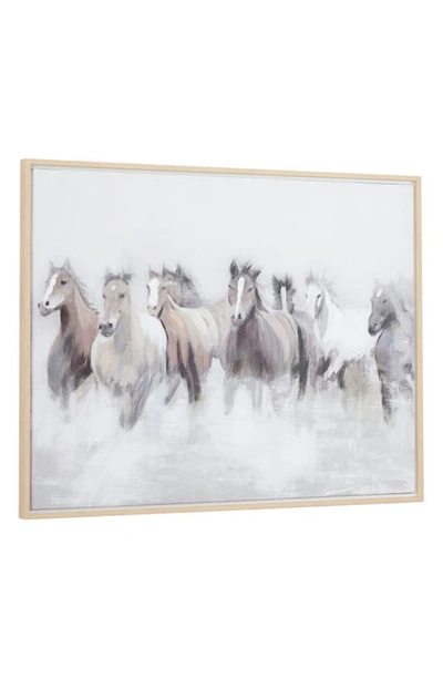 Shop Willow Row Horse Canvas Framed Wall Art In Gray