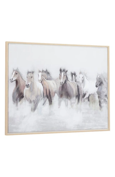 Willow Row Horse Canvas Framed Wall Art In Gray