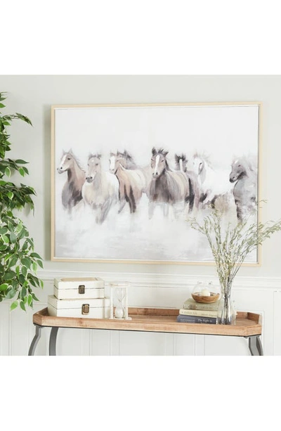 Shop Willow Row Horse Canvas Framed Wall Art In Gray