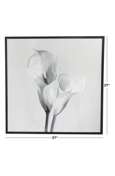 Willow Row Calla Lily Canvas Framed Wall Art In White