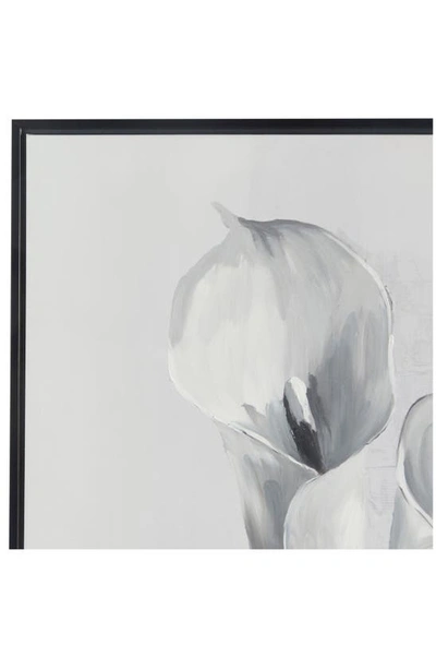 Willow Row Calla Lily Canvas Framed Wall Art In White