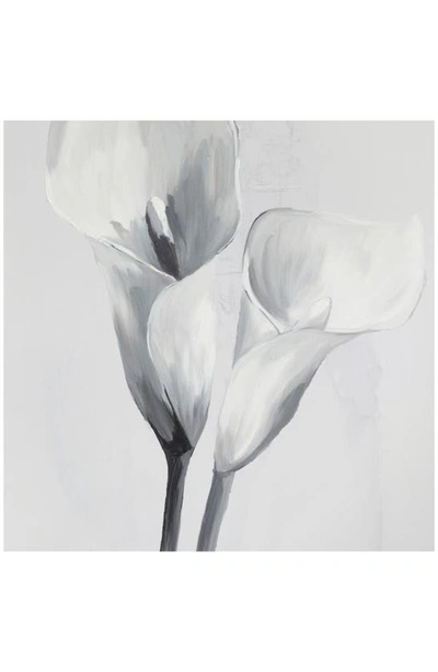 Willow Row Calla Lily Canvas Framed Wall Art In White