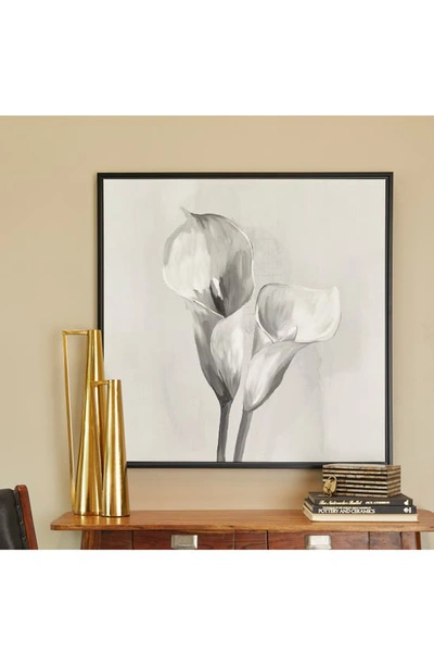Willow Row Calla Lily Canvas Framed Wall Art In White