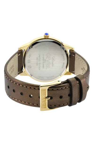 Shop Gevril Airolo Swiss Quartz Diamond Dial Watch, 36mm In White