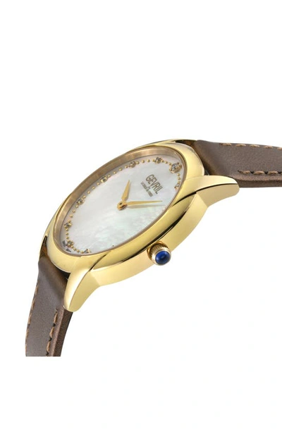 Shop Gevril Airolo Swiss Quartz Diamond Dial Watch, 36mm In White