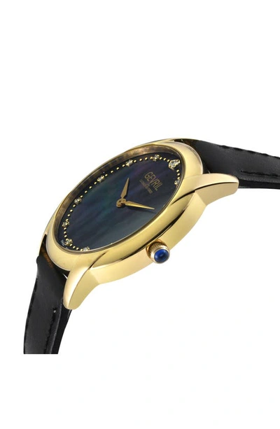 Shop Gevril Airolo Swiss Quartz Diamond Dial Watch, 36mm In Black