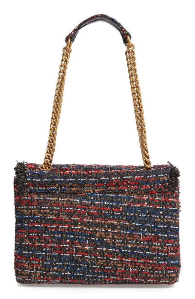 Kurt Geiger Large Kensington Tweed Shoulder Bag In Red Comb