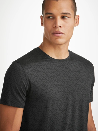 Shop Derek Rose Men's T-shirt London 12 Micro Modal Black