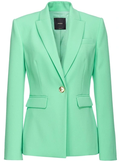 Shop Pinko Single-breasted Jacket In Green