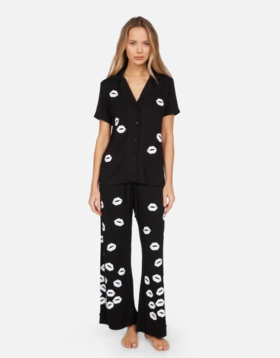 Lauren Moshi Waverly Scattered Lips In Black