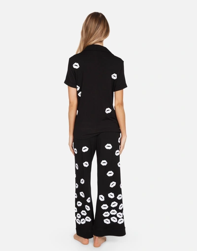 Lauren Moshi Waverly Scattered Lips In Black