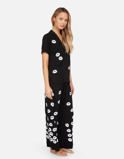 Lauren Moshi Waverly Scattered Lips In Black