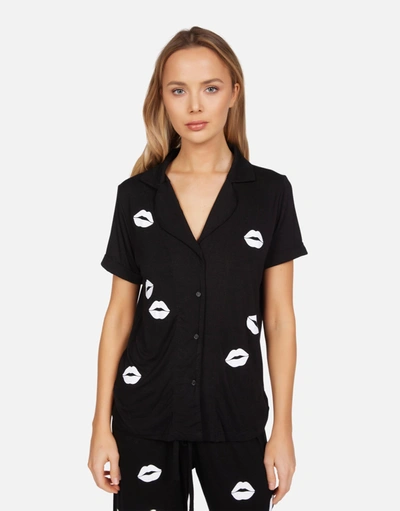 Lauren Moshi Waverly Scattered Lips In Black