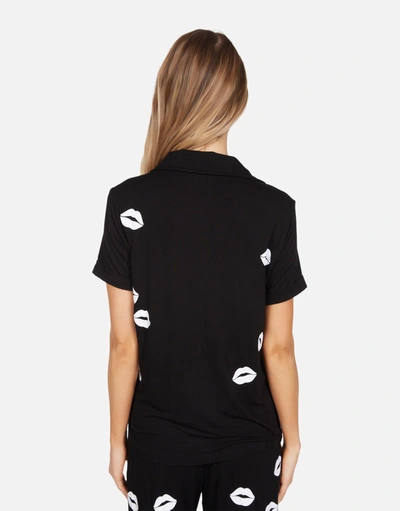 Lauren Moshi Waverly Scattered Lips In Black