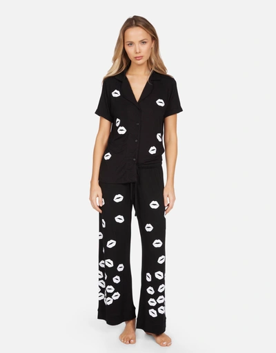 Lauren Moshi Waverly Scattered Lips In Black