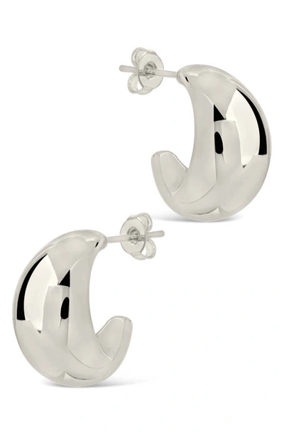 Sterling Forever Eclipse Hoop Earrings In Silver