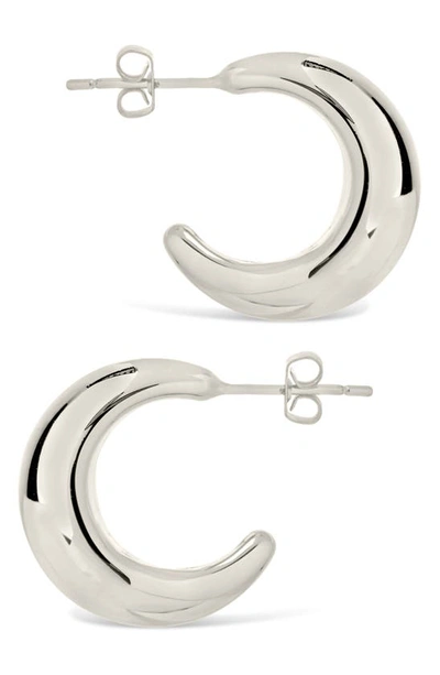 Sterling Forever Eclipse Hoop Earrings In Silver