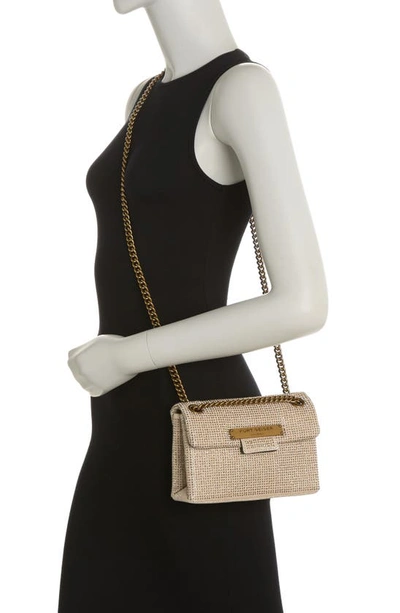 Shop Kurt Geiger Rhinestone Mini Brixton Shoulder Bag In Dark Beige