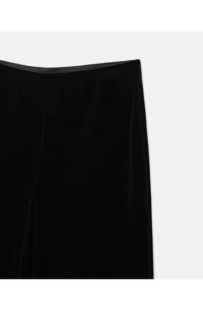 Shop Mango High Waist Flare Velvet Pants In Black
