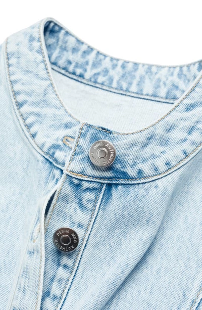 Mango Denim Romper In Light Blue