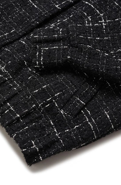 Mango Tweed Bomber Jacket In Black