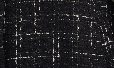 Mango Tweed Bomber Jacket In Black